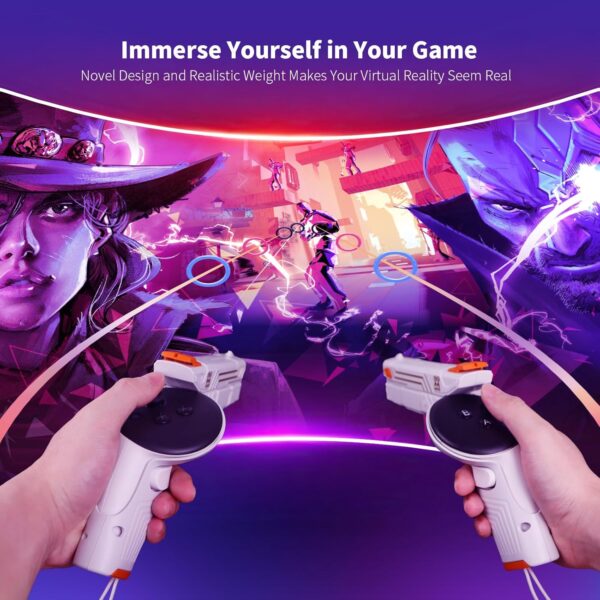 AMVR VR G-un Stock attachment Compatible with Meta/Oculus Quest 3s/Quest 3 Accessories, Weighted P-istoI Grip Enhance FPS Game Experience Holding Feel, VR Accessories for Anti Slip Handle Cover - Image 4