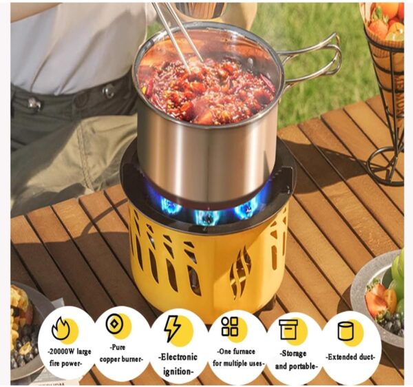 HLGKBY Outdoor Windproof Camping Stove, Portable 20KW Gases Stove, Gas Cooking Burner with Piezo Ignition & Carry Case, Backpacking Gas Stove for Outdoor Picnic - Image 5
