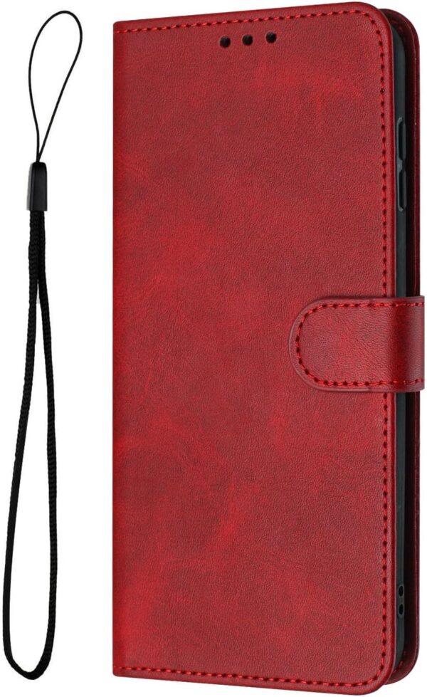 QiongniAN Compatible with Motorola Moto G 5G 2024 Leather Case,Compatible with Motorola Moto G Play 2024 5G (Not 4G) / Moto G 5G 2024 (Not 4G) Case PU Leather Phone Flip Cover Red - Image 4