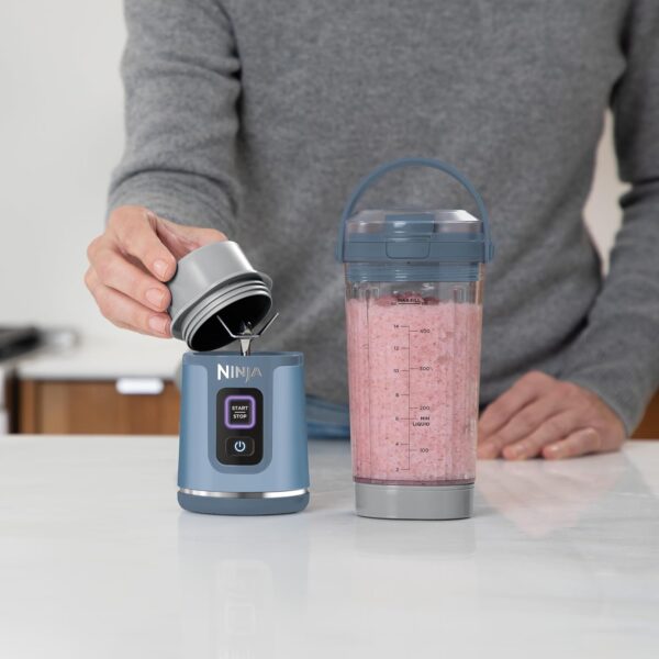 Ninja Blast BC151EUNV Portable Blender/Blender/Smoothie Maker, 530 ml Cup, Leak-proof Lid, Powerful Mini Stand Mixer, Wireless & Rechargeable, Crushes Ice & Fruit, Blue, - Image 9