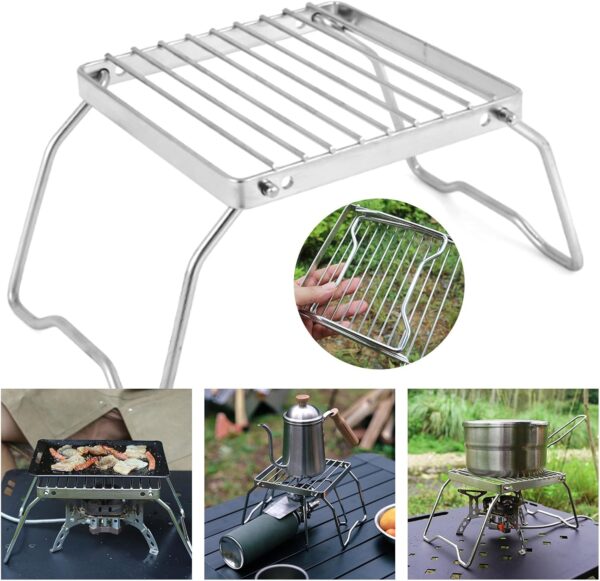 Folding Campfire Grills Stove Stand Stainless Steel Camping Fires Cooking Racks Grills Stove Stand For Outdoor Camping Hiking - Image 3