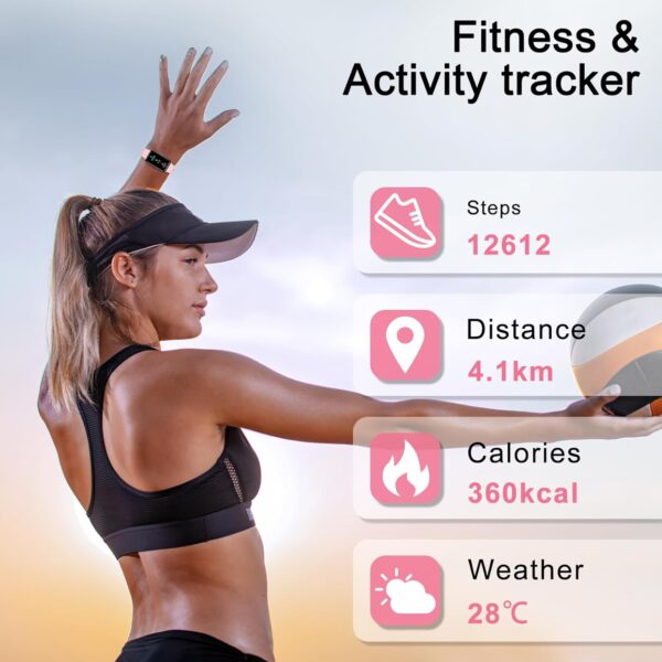 Smart Watch for Women,Fitness Watch with Heart Rate/Blood Oxygen Sleep Monitor,5ATM Waterproof Step Counter Watch with 24 Sport Modes,1.47'' Touch Screen Smartwatches for Android iOS - Upgrade - Image 5
