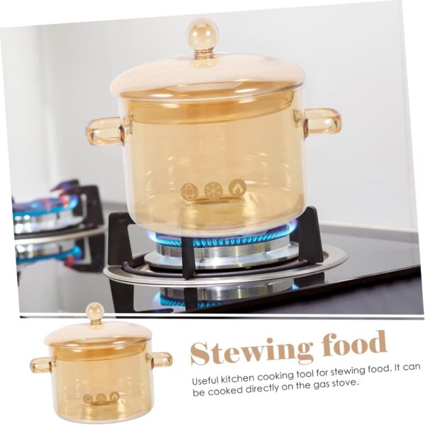 Didiseaon Glass Double-Eared Soup Pot Stovetop Simmering Pot Lid Safe Easy to Use for Electric Stove Induction Cooker - Image 7