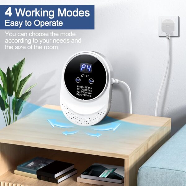 Ozone Generator, Air Purifier for Home Bedroom, Negative Ion Generator 300mg/h Ozone Machine Odor Removal for Home, Pets, Portable Ozone Generator Suitable for Toilets, Living Room, Pet Room, Kitchen - Image 8