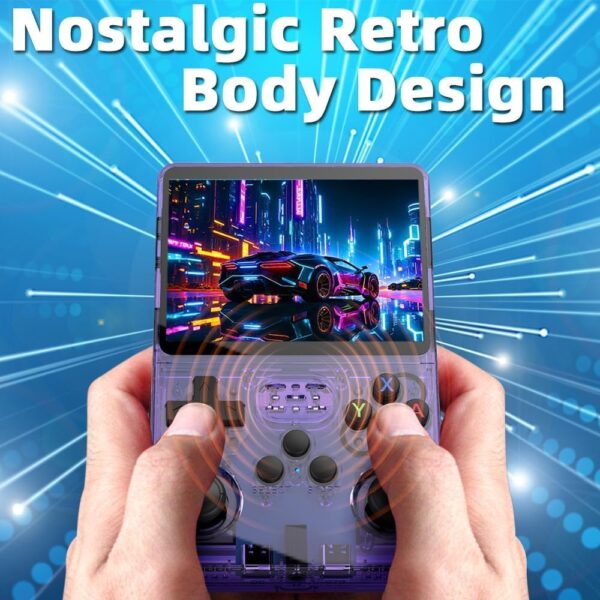 R36S 64GB Handheld Retro Gaming Console, Built-in over 20000+ Classic Games, Linux System with 3.5" HD MIPI IPS Screen,3500mAh Portable Gaming & Entertainment Device (Purple, 128GB) - Image 5