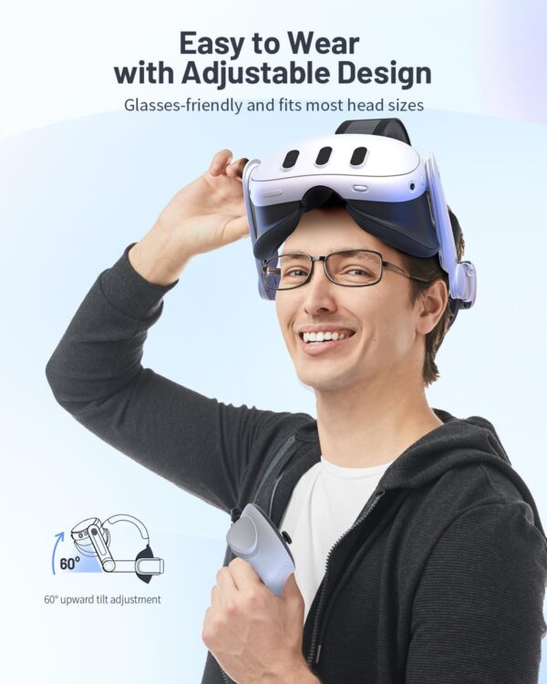 Zybervr Head Strap for Quest 3 Accessories for Quest 3S Accessories, Elite Strap Compatible with Quest 3S/3, VR Headset Elite Strap Upgraded PU leather Wider and Thicker - Image 5