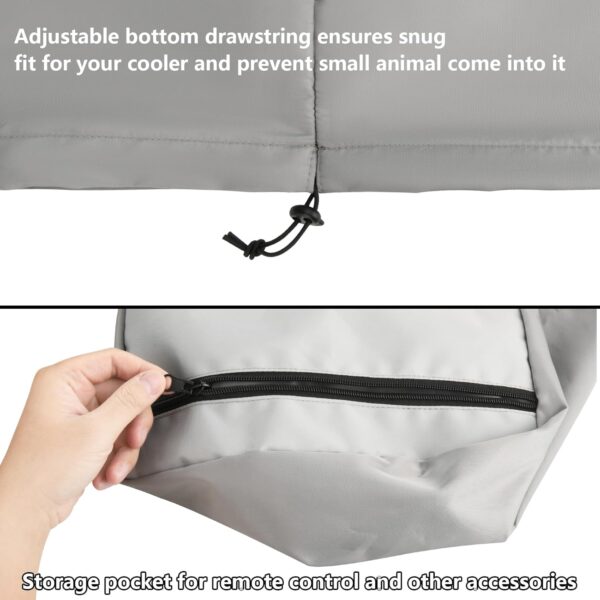 Portable Air Conditioners Cover for TEMEIKE AC Unit, Anti-Dust Evaporative Cooler Storage Bags, Indoor Heavy Duty Waterproof Swamp Cooler Cover AC Protection Cover with Accessories Pocket (Gray) - Image 6