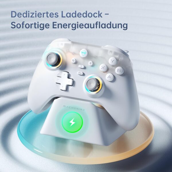 Machenike G3V2 Bluetooth Gaming Controller With Hall Effect Joysticks & Triggers, Remappable Buttons, 1000Hz Gamepad with Charging Dock, Dual Vibration - for PC/Switch/iOS/Android, RGB, Black PE - Image 5