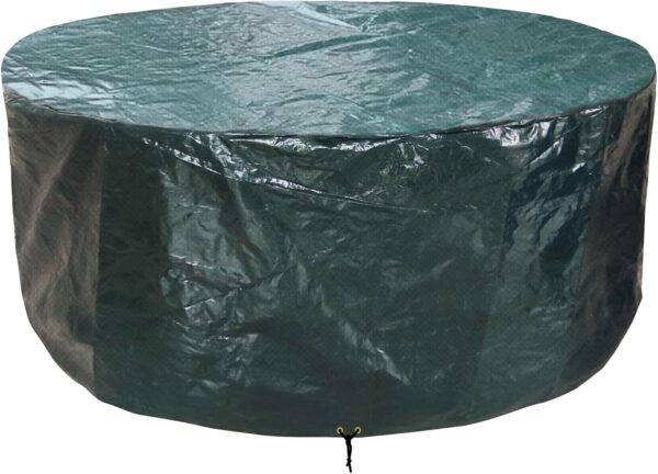 PATIO PLUS Outdoor Furniture Covers Round Patio Table Cover Waterproof - Garden Furniture Set Covers Circular for Patio Table and Chairs 102x71cm Green - Image 2
