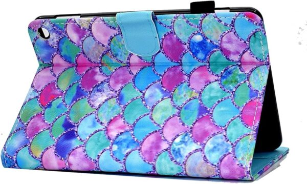 LMFULM® Case for Amazon Fire HD 8 / HD 8 Plus 2020 10th Gen (8.0 Inch) PU Leather Case Protective Shell Sleeve Skin Smart Case with Sleep/Wake Stand Holster Flip Cover Color Fish Scales - Image 6