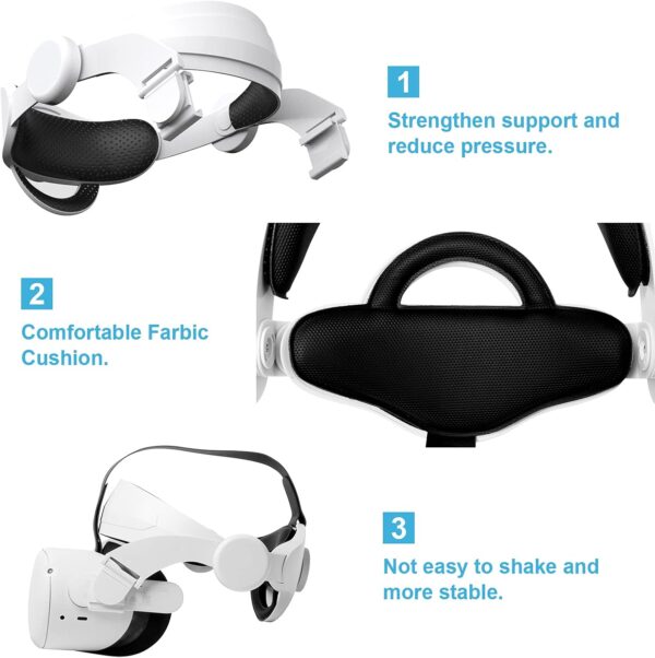 LICHIFIT Halo Strap for Oculus Quest 2, Adjustable Headband VR Headwear Rotatable Head Strap Replacement Elite Strap for Oculus Quest 2 VR Headset Accessories - Image 5