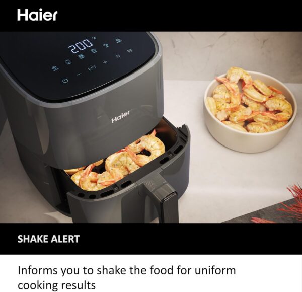 Haier Air Fryer, I-Master Series 5, 6-in-1 with Touch Display, Bake, Roast, Grill, Defrost & Dehydrate, 5L Capacity, hOn App, Black [HAF5P] - Image 5