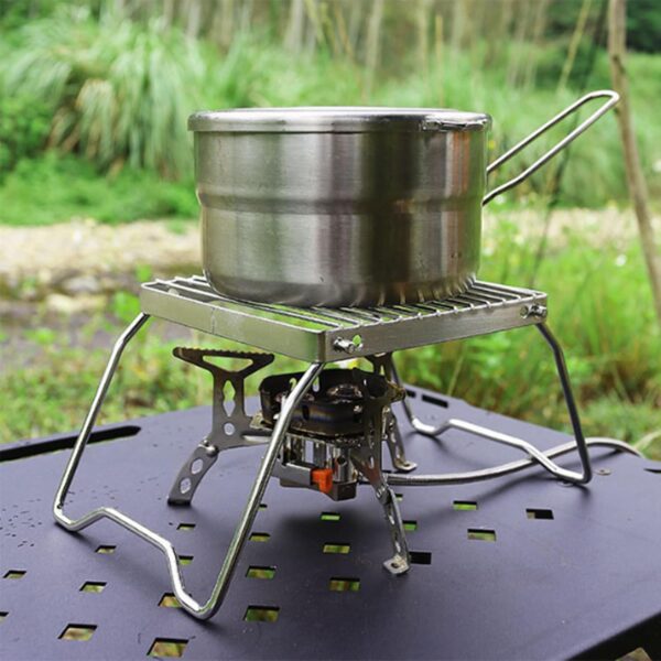 Folding Campfire Grills Stove Stand Stainless Steel Camping Fires Cooking Racks Grills Stove Stand For Outdoor Camping Hiking - Image 7