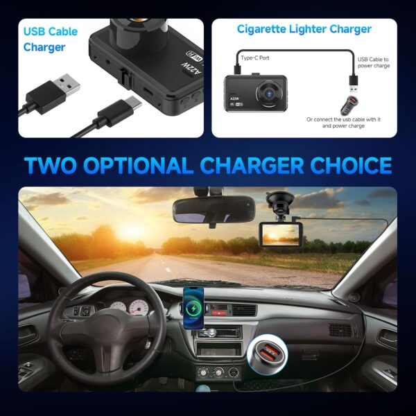 Dash Cam Front and Rear, 4K Dash Cam with 64GB Card, 5G WiFi Dual Car Camera for Cars, 3" IPS Dashcam with APP Control, USB Charger, 24H Parking Mode, G-Sensor, Night Vision, WDR, 170° Wide Angle - Image 4