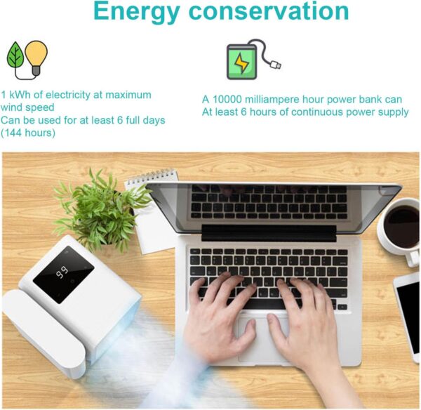 SENECESLI Portable Air Conditioner Cooling Fan with 1-99 Speeds & 2 Modes, 1000ml WaterTank, Timer Function, 4 IN 1 USB C Touchscreen Evaporative Air Cooler with Quiet 7 Color Night Light - Image 10