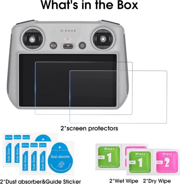 Arae 2 Pack Mini 3 Pro Screen Protector Compatible with DJI RC Remote Controller Accessories, Anti-Scratch Anti-reflective Tempered Glass for DJI Mini 3 Pro Accessories, Matte - Image 8