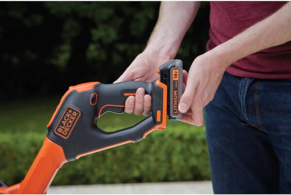 Black+Decker Rasentrimmer AFS Reflex Fadenverlängerung (18V 2,0Ah, 28 cm Schnittbreite, verstellbarer Zweithandgriff, Einzelfaden 9 m/1,6 mm, inkl. Akku und Ladegerät) STC1820PC - Image 6