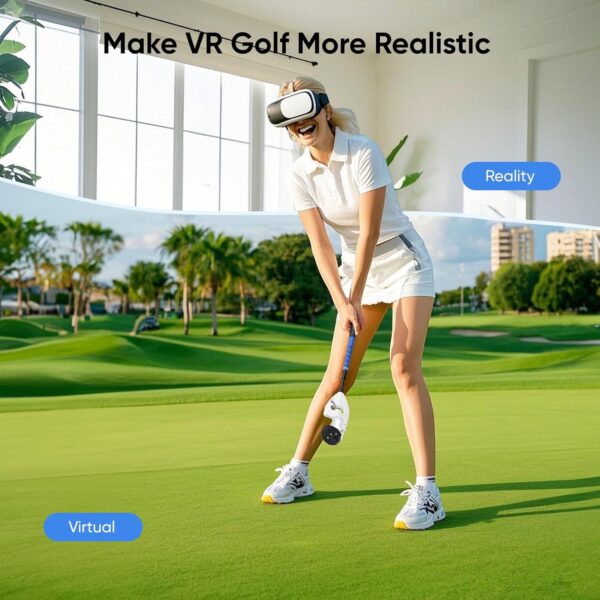 VR Golf Club Attachment Compatible with Meta Oculus Quest 3/Quest 2/Meta Quest 3S, Aluminum Non-Slip Golf Handle Grip for Golf+ 1:1 Molded Controller Adapter & Fixed Plate - Image 5