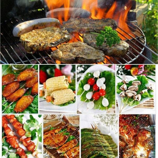 Charcoal Grill Portable Barbecue Grill BBQ Charcoal Grill Smoker Barbecue Grill Home Meat Cooker Smoker With Offset Smoker And Fold-Down Shelf, Outdoor Picnic Camping Garden Roaster For 8-12 People - Image 9