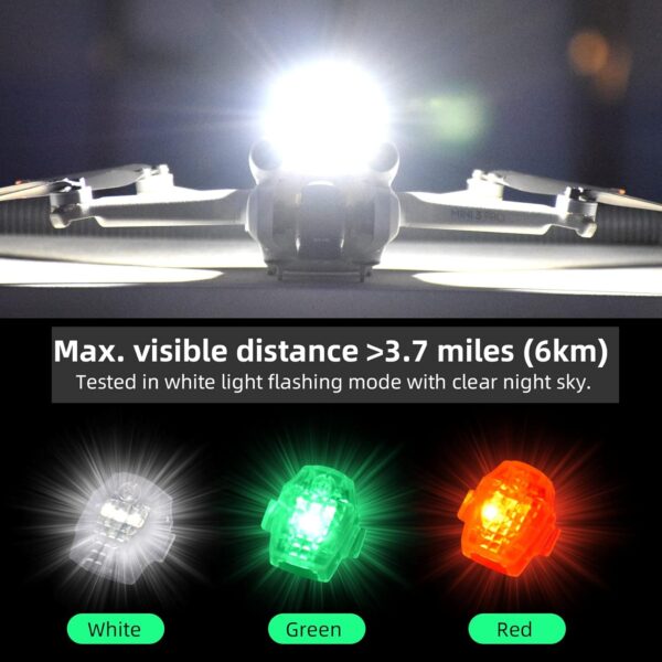 HeiyRC Mini 4K Drone Strobe Light, Compatible with DJI Air 3S, Neo, Avata 2, Air 2S, Mavic Mini 2 SE, Mavic 3 Pro - Night Flight, Anti-Collision, Rechargeable LED Lamp Accessory - Image 3