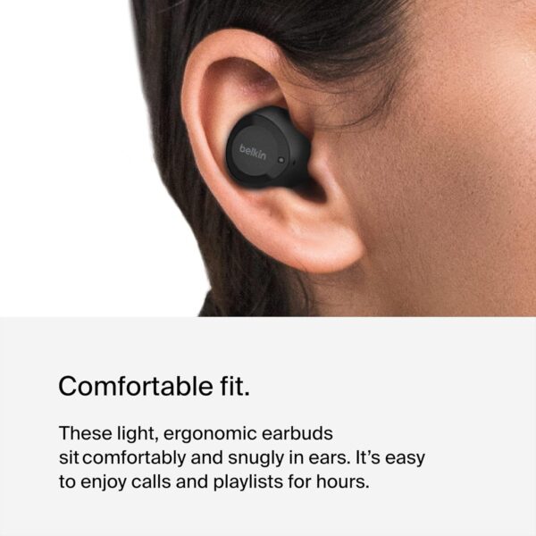 Belkin SoundForm Bolt True Wireless Earbuds, Wireless earphones with up to 28H of battery life and Mono Mode, IPX4 sweat and water resistance, Bluetooth headphones with mic for iPhone, Galaxy and more - Image 7