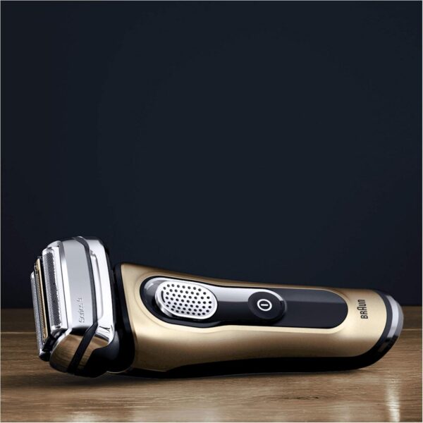 Braun Series 9 9299cc Men's Electric Shaver, Wet&Dry, Rechargeable and Wireless with Integrated Precision Trimmer, Clean&Charge Cleaning Station and Travel Pouch. Gift Edition, Gold - Image 4
