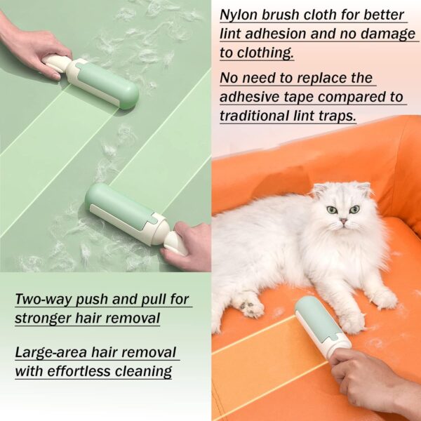 Pet Hair Remover Roller,Pack of 2 Reusable Animal Hair Removal Brush,Reusable Lint Roller,pet hair remover roller, Pet Hair for Cleaning Pet Hair on Sofas, Beds - Image 6