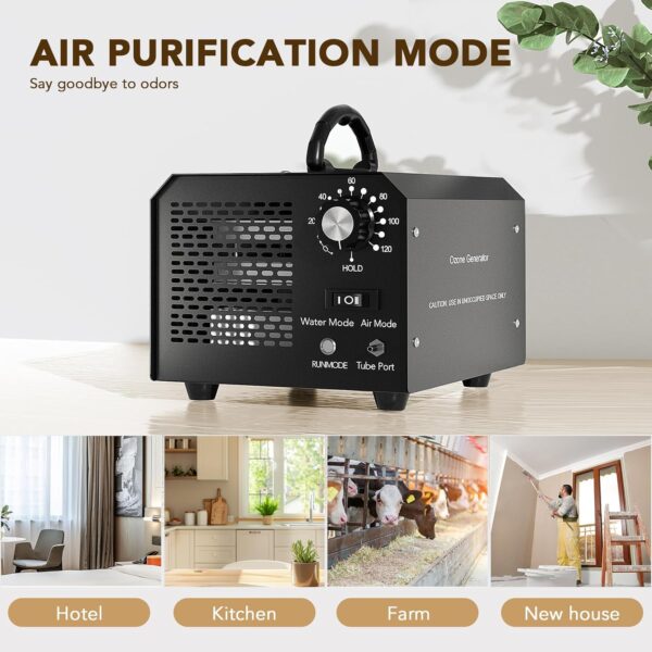 Ozone Generator, Ozone Odor Eliminator for 300 m² Room, Industrial Air Purifier with Air & Water mode, Commercial Ozone Machine Home Ozone Deodorizer with Timer for Room, Farm, Hotel, Home, Office - Image 4
