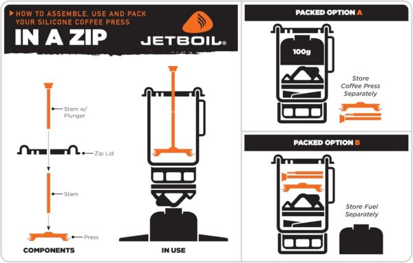 Jetboil Silicone French Press Coffee Maker Camping Stoves, Regular - Image 9