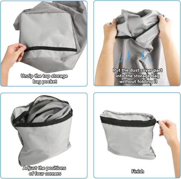Portable Air Conditioners Cover for TEMEIKE AC Unit, Anti-Dust Evaporative Cooler Storage Bags, Indoor Heavy Duty Waterproof Swamp Cooler Cover AC Protection Cover with Accessories Pocket (Gray) - Image 7