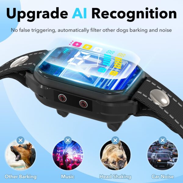 Smart Anti Bark Collar for Small Medium Large Dogs, Smart Training Collar with 8 Adjustable Sensitivities, Beep and Vibration - Image 4