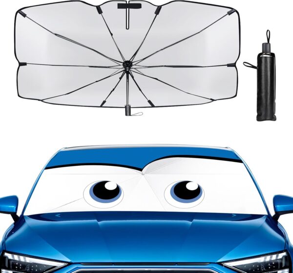 SUPERFA 140cm x 79cm Car Windscreen Umbrella Sun Shade, Large Foldable Windscreen Umbrella for Cars Trucks SUVs - Image 2