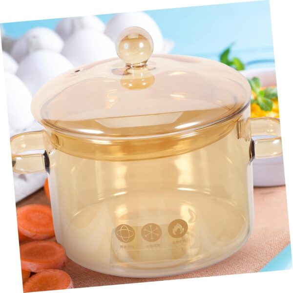 Didiseaon Glass Double-Eared Soup Pot Stovetop Simmering Pot Lid Safe Easy to Use for Electric Stove Induction Cooker - Image 8