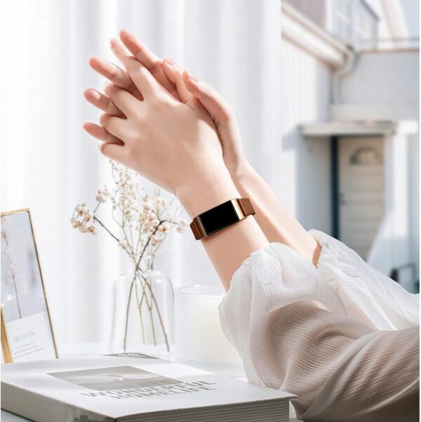 CeMiKa Genuine Leather Strap Compatible With Fitbit Charge 4/3 Tracker, Replacement Wristband for Women Men - Image 7