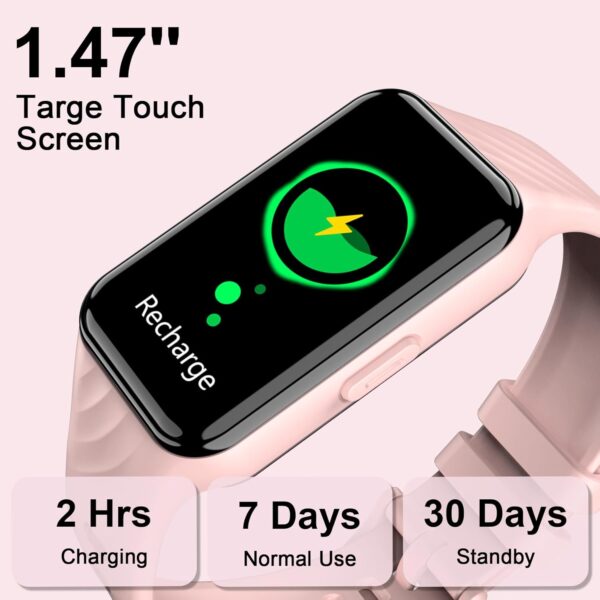 Smart Watch for Women,Fitness Watch with Heart Rate/Blood Oxygen Sleep Monitor,5ATM Waterproof Step Counter Watch with 24 Sport Modes,1.47'' Touch Screen Smartwatches for Android iOS - Upgrade - Image 3