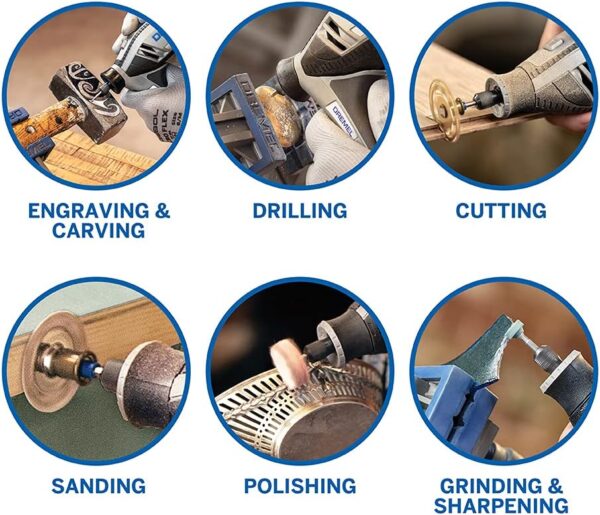 Dremel 4250 Rotary Tool 175 W, Multitool Kit with 6 Attachments 128 Accessories, 175W Motor with Electronic Feedback, Variable Speed 5.000-35.000 RPM - Image 5