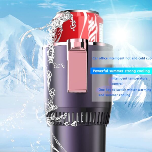 Mini Fridge 2-in-1 Smart Car Cup Warmer Cooler,Car Rapid Cooling/Heating Cup Holder With LED Temperature Display,Touch Control For Family,Outdoor,Road Trip (Color : Purple, Size : 105x95x165 - Image 7