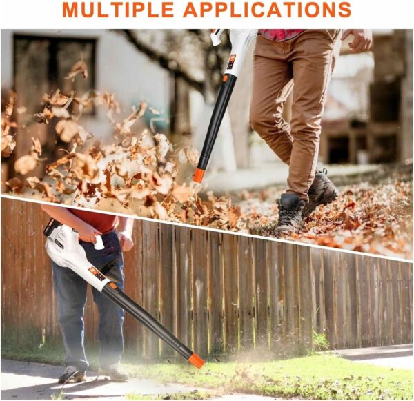 Centrifugal Blower, 20V 1600W 205CFM Speed Cordless Leaf Blower, Handheld Air Blower With 4.0AH Li Battery Electric Air Blower, Sweeper Garden Tools - Image 4