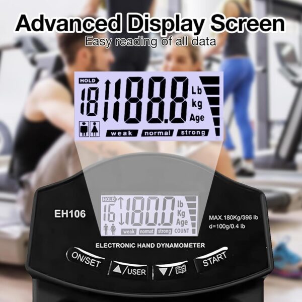 396lb/180kg Hand Dynamometer Hand Force Meter Hand Grip Strengthener Hand Grip Training Gauge For Sport School Home Use - Image 5