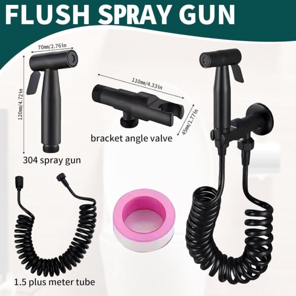Jet Spray for Toilet, Bidet Sprayer Stainless Steel Douche Spray Handheld with Hose High Pressure Toilet Shower Spray for Pet Bath Personal Hygiene - Image 3