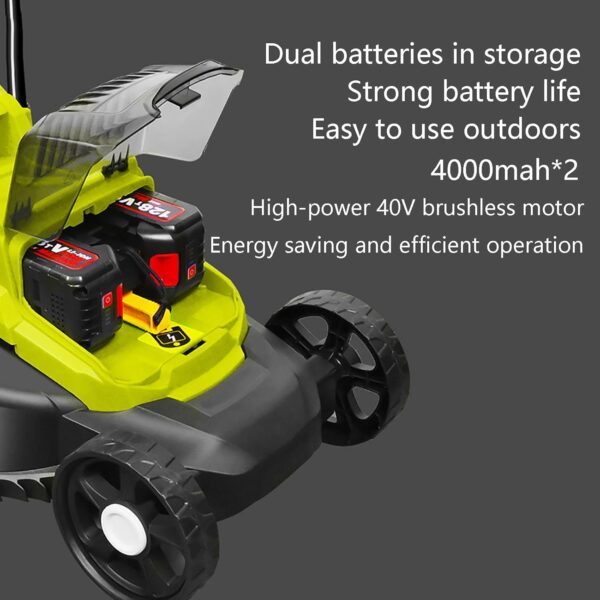 GESAIDES 33 cm (13 in) Electric Lawn Mower for Small Yards, 2-in-1 Compact, Lightweight Brushless Motor, 40V 4.0Ah Battery & Charger Included - Image 7