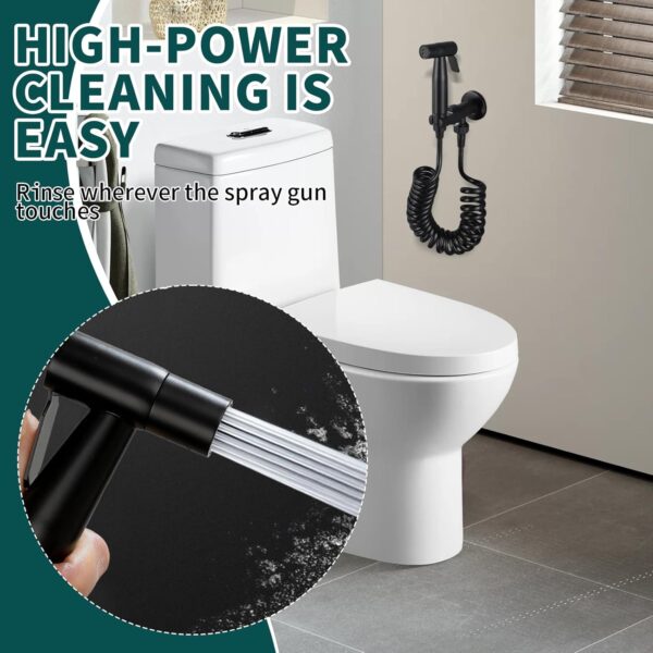 Jet Spray for Toilet, Bidet Sprayer Stainless Steel Douche Spray Handheld with Hose High Pressure Toilet Shower Spray for Pet Bath Personal Hygiene - Image 4