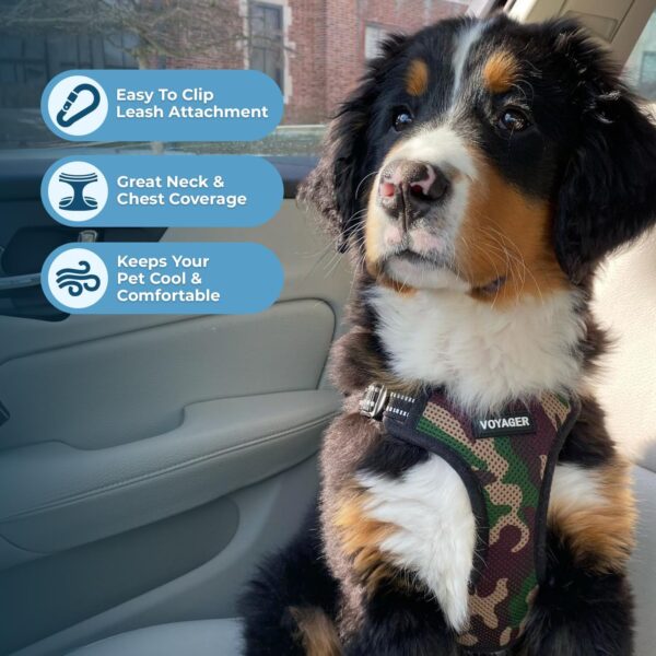 Voyager Adjustable Dog Harness with Reflective Stripes by Best Pet Supplies, Heavy-Duty Full Body No Pull Vest with Leash D-Ring, Breathable, Army, size M - Image 6