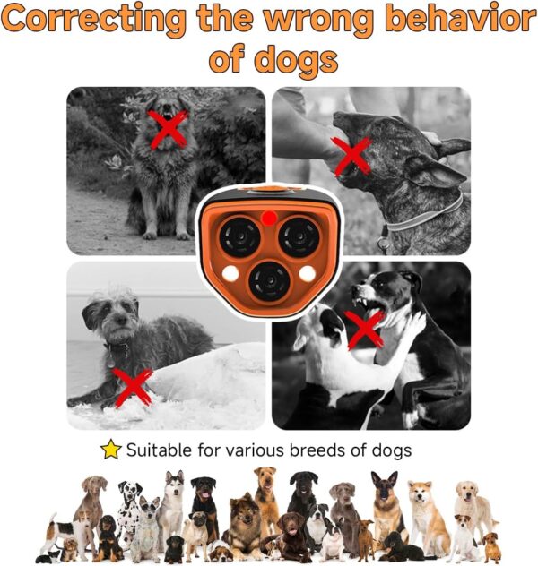 Dog Bark Deterrent Devices,Rechargeable Anti Barking Device for Dogs,With 3X Sonic Emitters Long Range Barkguard,Alternative to Painful Dog Training Collars and BarkCollars - Image 5