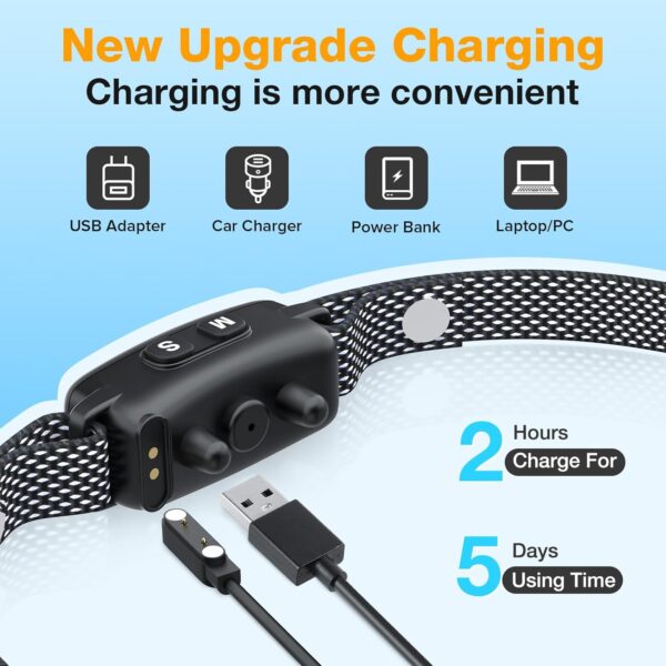 Anti Bark Collars for Dogs, Humane No Shock Bark Collar, Vibration & Beep, 7 Adjustable Sensitivity Levels, Rechargeable Stop Dog Barking Collar for Small Medium Large Dogs with IPX7 Waterproof - Image 5
