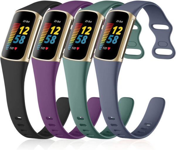 GEAK Slim Band Compatible with Fitbit Charge 5/6, Soft Silicone Replacement Wristbands for Men & Women - Image 2