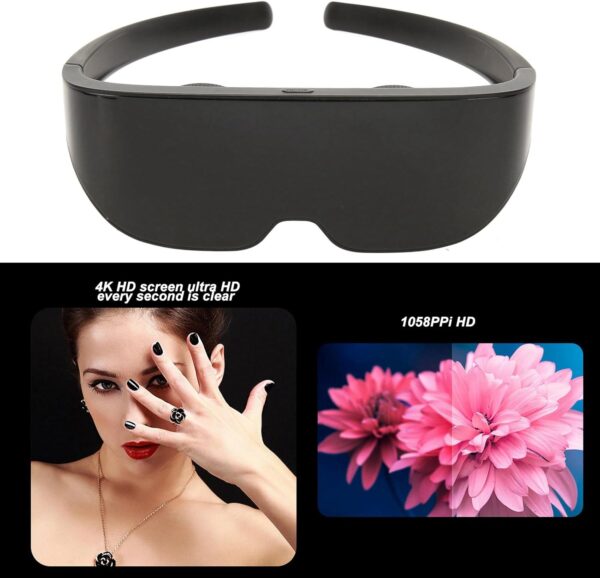 Smart VR Glasses, Smart Glasses VR Headset, 4K HD 3D IMAX Gaint Screen Myopia Friendly VR Goggles Virtual Reality Glasses for HDMI, for Game Video - Image 9