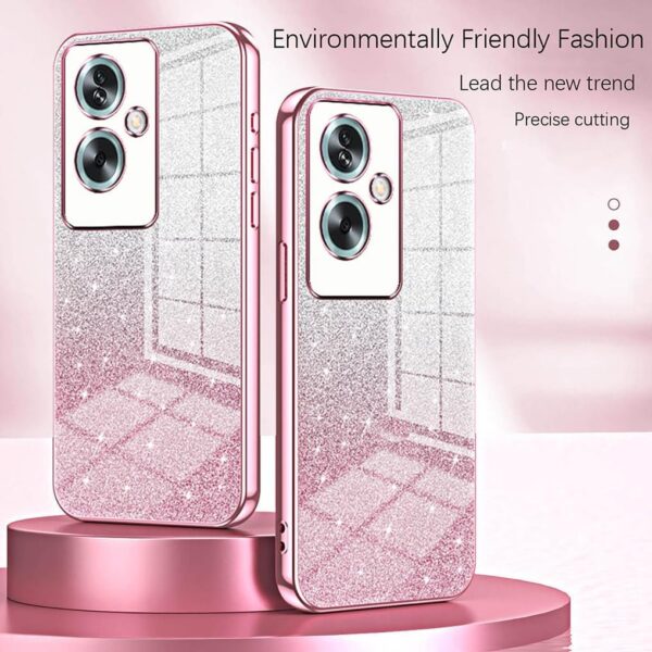 SEAHAI Case for OPPO A79 5G / OnePlus Nord N30 SE 5G, Ultra Thin Transparent Gradient Color Shining Pattern Card Plating Design Shockproof TPU Bumper Soft Silicone Fashion Cover - Pink - Image 5
