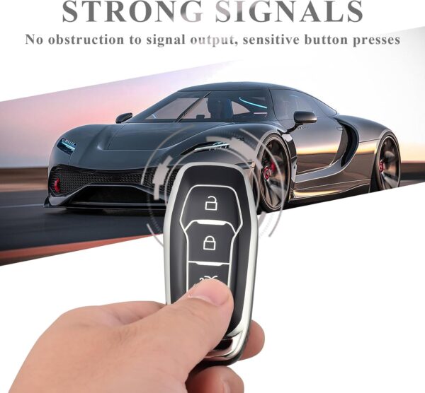 OFFCURVE Car Key Cover Car Key Case Key Fob Cover Car Key Protector 3 buttons Compatible with Ford Focus Mondeo Mustang Fiesta Ecosport Kuga Galaxy Explorer Ranger Escort ST S-Max MK3 - Image 7