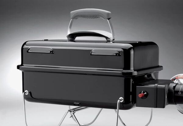 Weber Go-Anywhere Gas Grill, 42 x 26cm Grill Area, Lightweight Portable BBQ Grill, Table Camping Grill with Porcelain-Enamelled Bowl & Lid, Folding Legs - Black (1141056) - Image 3